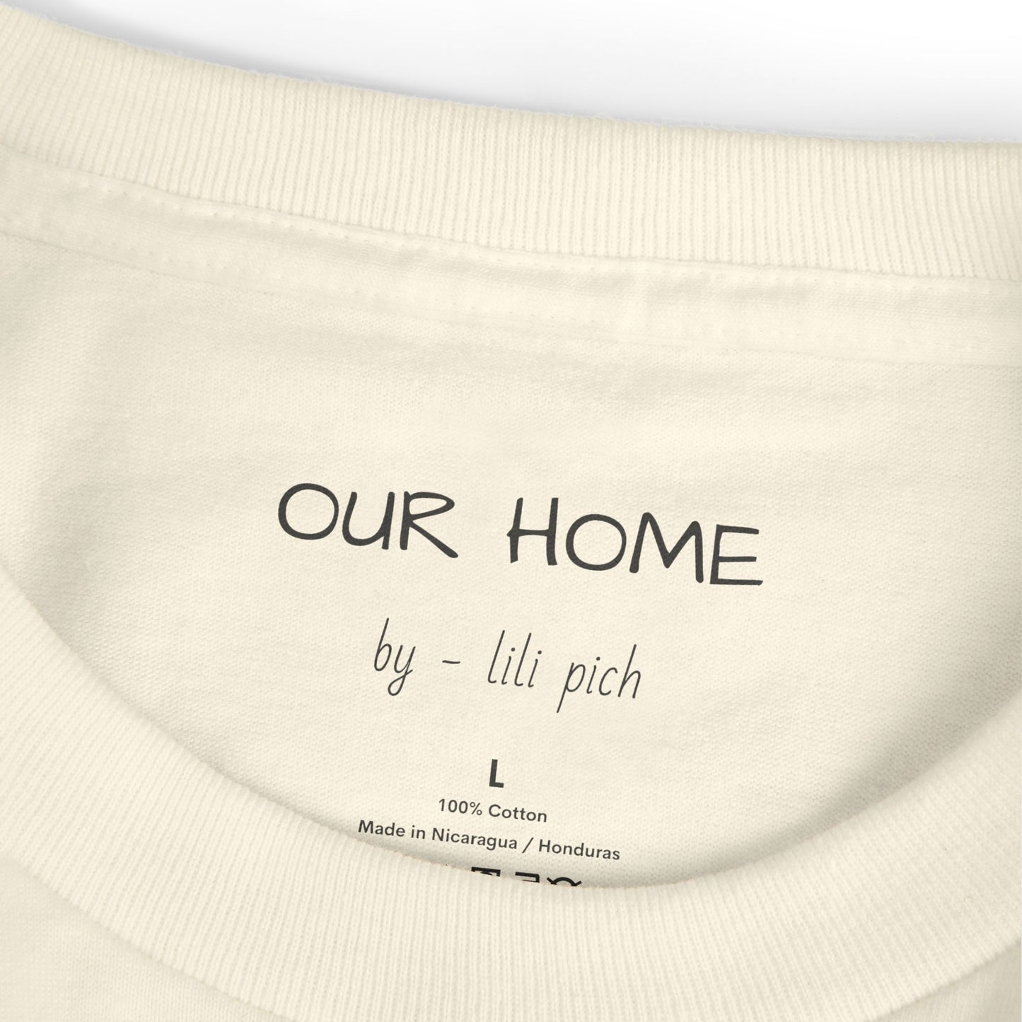 Unisex Garment-Dyed Heavyweight Cotton Tee - Our Home: Ochre Yellow & White