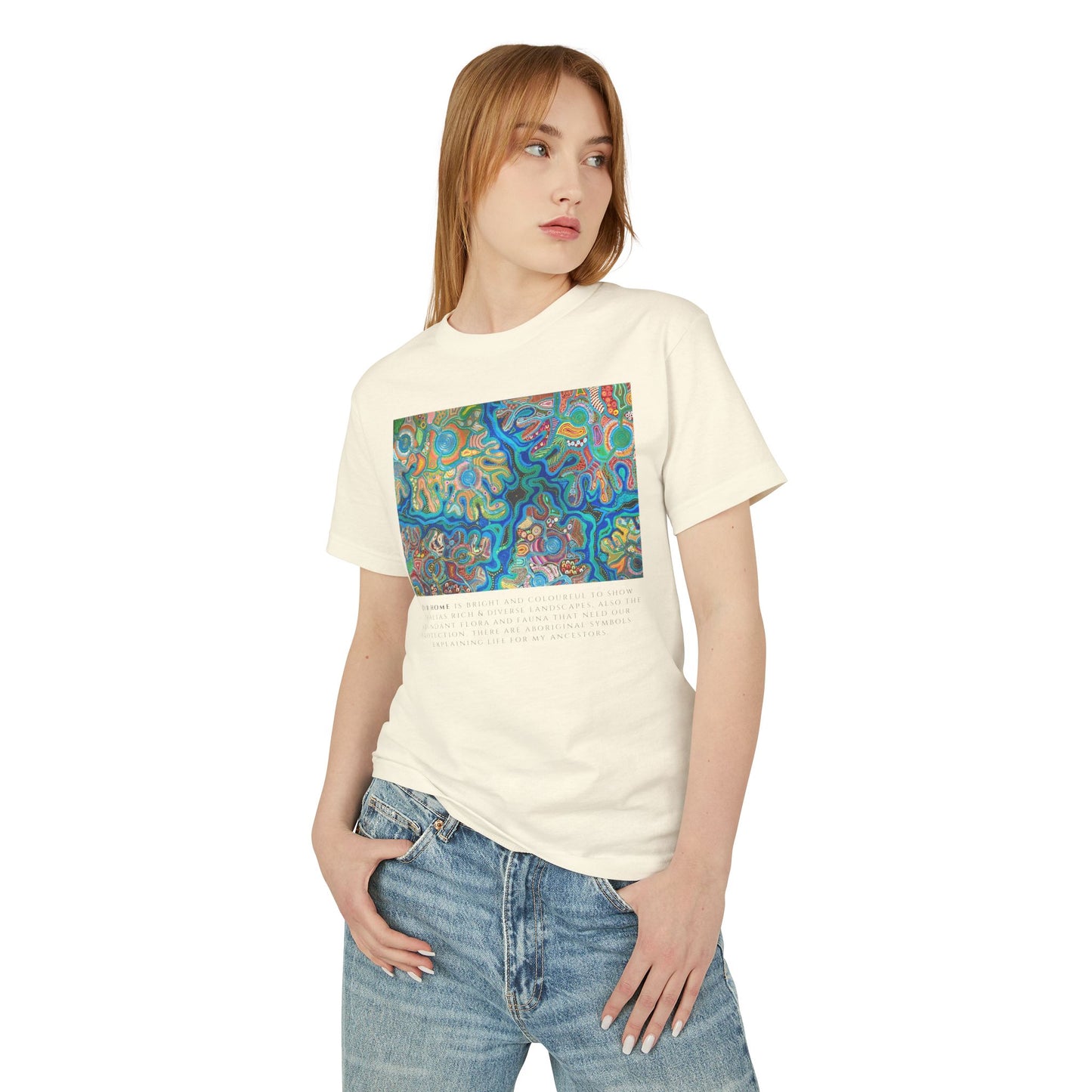 Unisex Garment-Dyed Heavyweight Cotton Tee - Our Home: Ochre Yellow & White