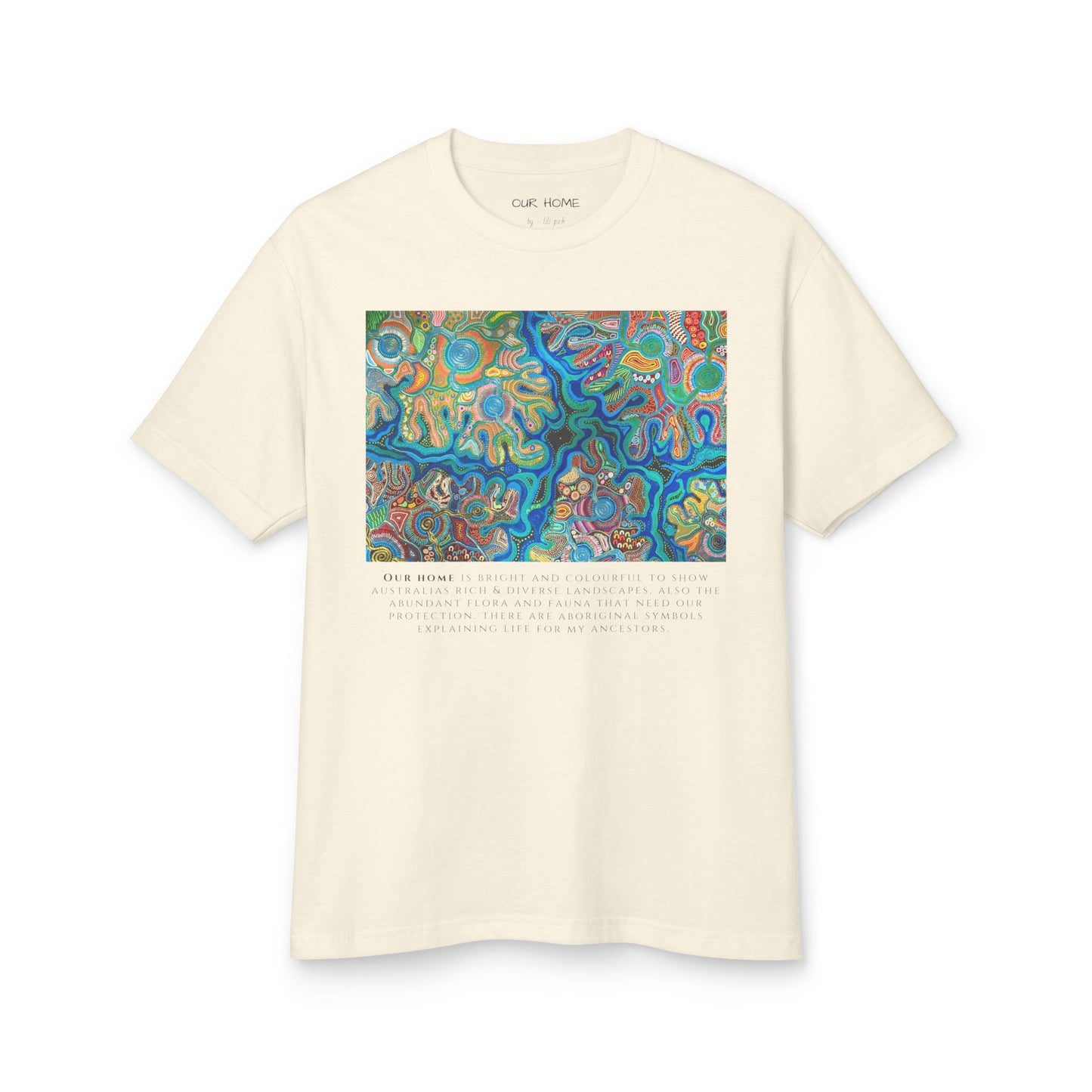 Unisex Garment-Dyed Heavyweight Cotton Tee - Our Home: Ochre Yellow & White