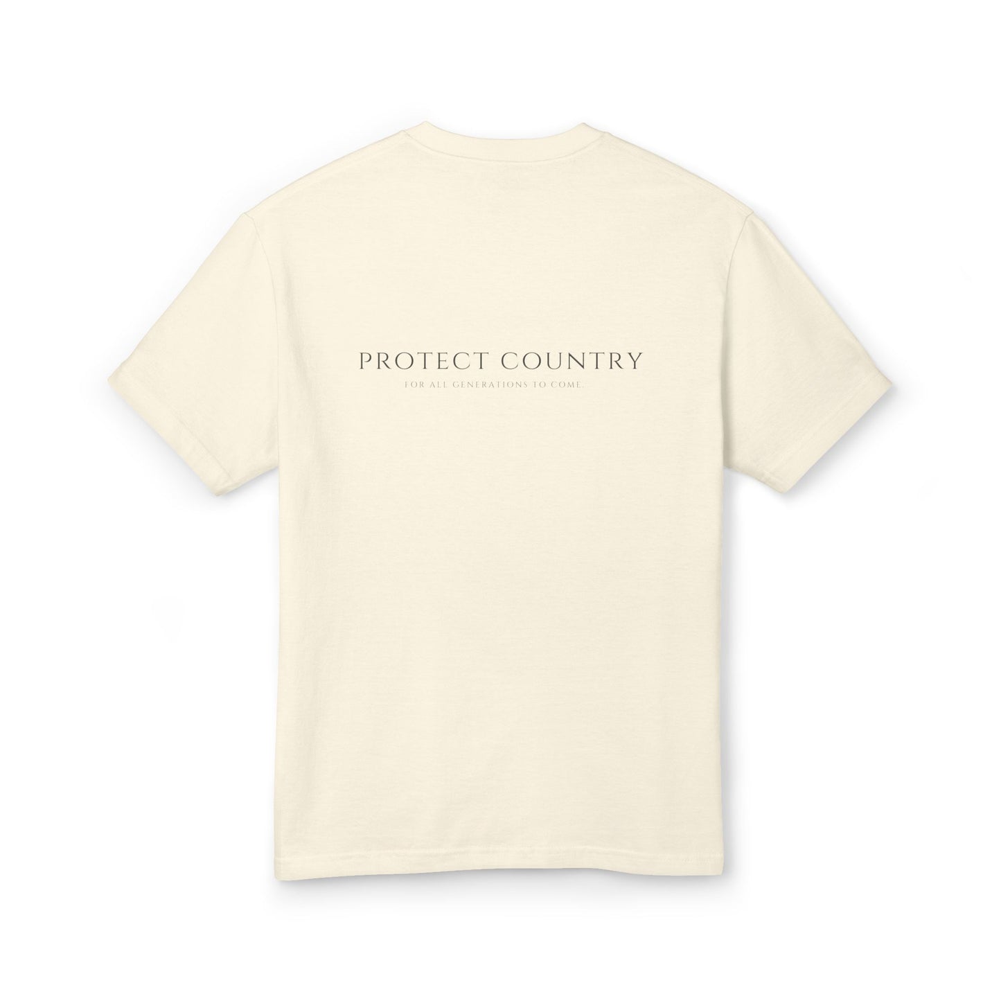 Unisex Garment-Dyed Heavyweight Cotton Tee - Our Home: Ochre Yellow & White